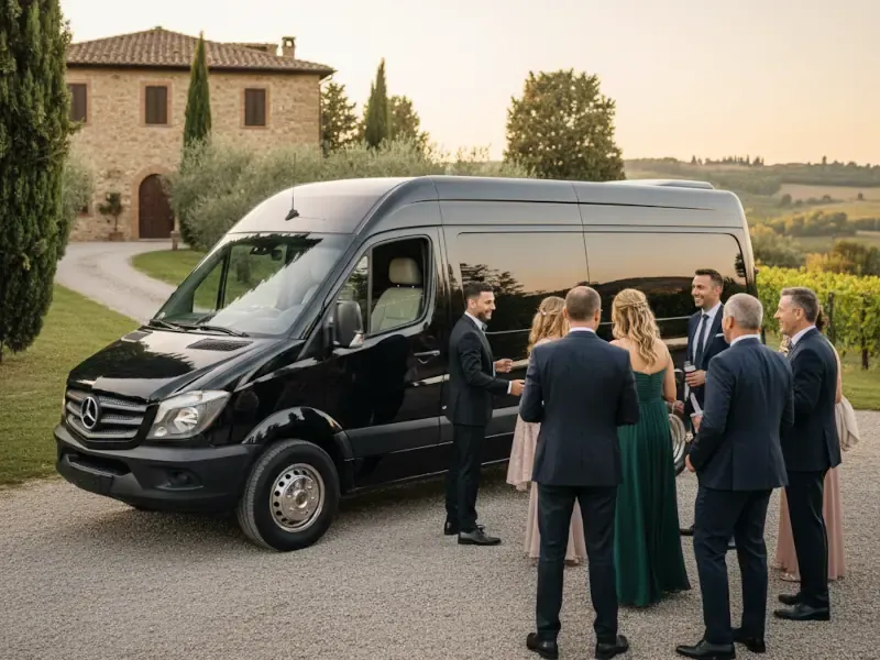 Exclusive group transfers with Mercedes vans for events