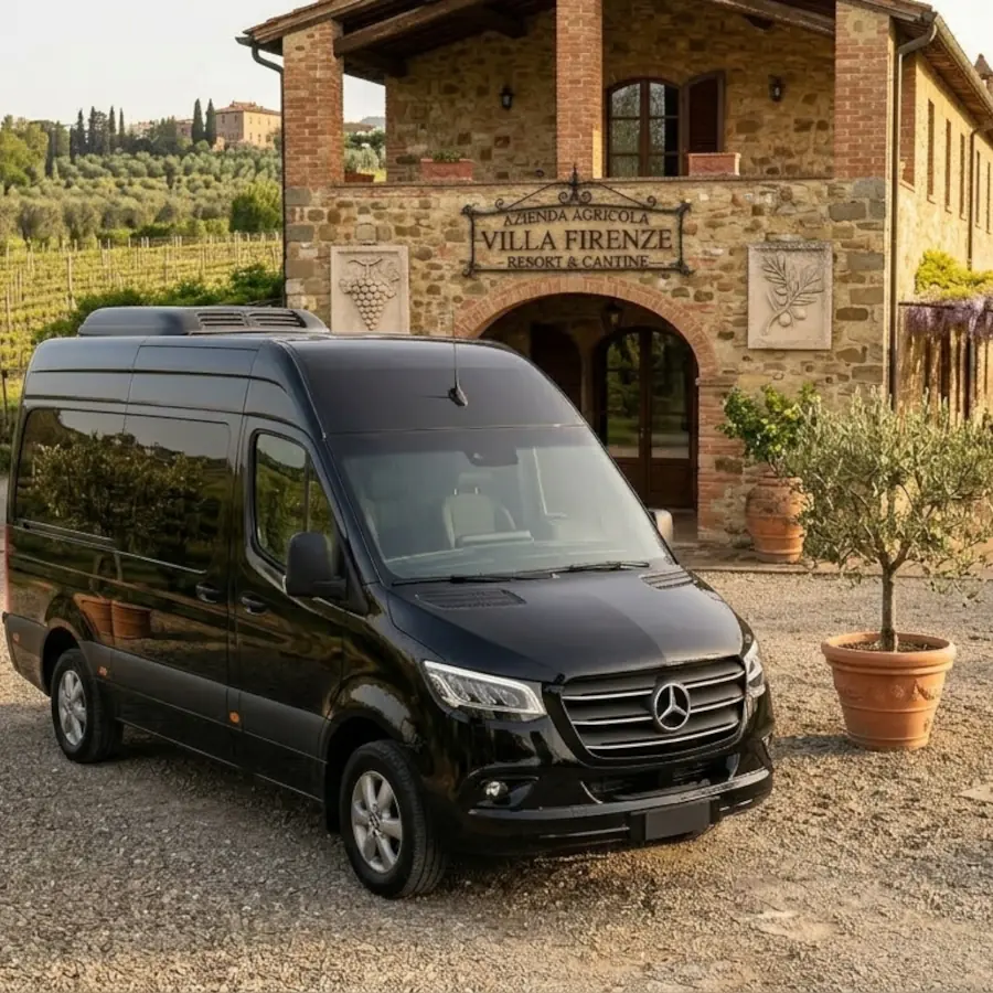 Luxurious interior of the 8-seater Mercedes Sprinter XL VIP
